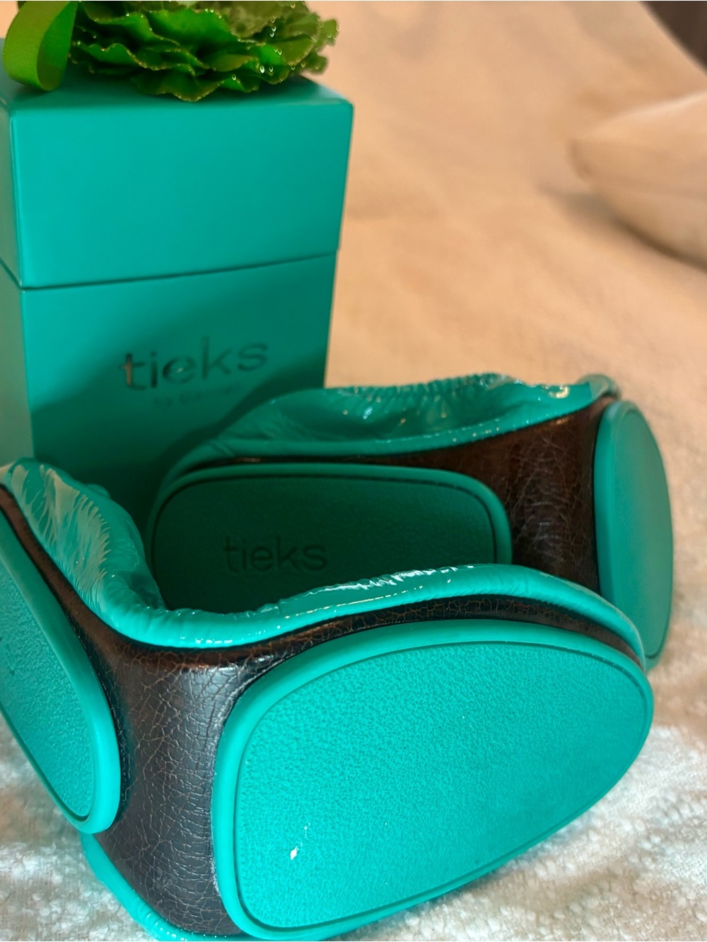 Tieks Teal Patent Leather Ballet Flats - Women's - Picture 4 of 6